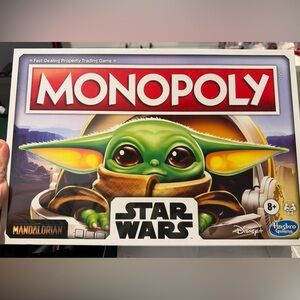 Disney Monopoly Star Wars with Green and Brown Baby Yoda